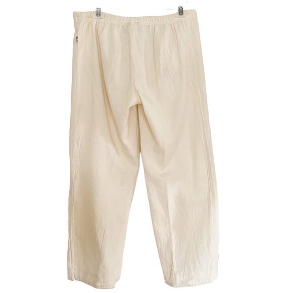 Elan 2 PC Set Cream Sleeveless Crop Top and Tie Front Wide Leg Pants Medium - Picture 9 of 12